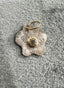 Flower Charm Salt and Pepper Diamond in Gold and Silver