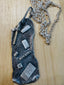 Shapes Pendant Necklace in Oxidized Silver and 14K Gold