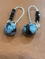 Snowflafe Obsidian Drop Dangle Earrings in Silver