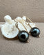Saltwater Black Tahitian Pearl Earrings with Earwire in Gold