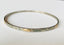 Three Gold Bars Bangle Bracelet with Sapphire in Gold and Oxidized Silver