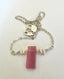 Rectangular Tourmaline Pearl Sapphire Chain Necklace in Silver