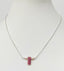 Rectangular Tourmaline Pearl Sapphire Chain Necklace in Silver