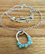 Wire Wrapped Amazonite Pendant Necklace in Silver