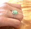 Colombian Emerald Cocktail Ring in Silver and Gold