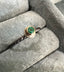 Round Columbian Emerald Ring in Silver and Gold