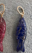 Blue Lapis Lazuli Fish Charm in Gold