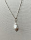 White Flame Pearl Necklace in Silver