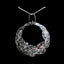 Negative Space Pendant Necklace With White CZ in Oxidized Silver