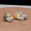 Tricolor Patchwork Earrings in Silver and 23K Gold