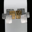 Tricolor Patchwork Earrings in Silver and 23K Gold