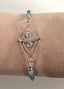 Funky Triangles Aquamarine Beaded Bracelet in Silver and Gold