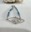Funky Triangles Aquamarine Beaded Bracelet in Silver and Gold