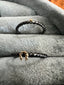 Stackable Ring with Single 14K Gold Ball with Oxidized Silver Band
