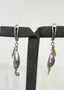 Keshi Pearl Yellow Sapphire Dangle Earrings in Silver