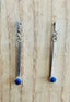 Lapis Lazuli Dangle Bar Earrings in Silver