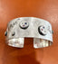 Diamond Sapphire Lace Cuff in Oxidized Silver