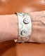 Diamond Sapphire Lace Cuff in Oxidized Silver