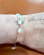 14K Paperclip and Five White Opal Stations Bracelet