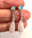 Opal and White Moonstone Drop Earrings in Silver