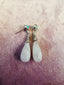 Opal and White Moonstone Drop Earrings in Silver