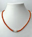 Orange and Fire Opal Necklace in Oxidized Silver and Gold