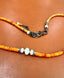 Orange and Fire Opal Necklace in Oxidized Silver and Gold