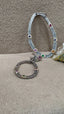 Multi Precious Stone Organic Oval Pendant in Silver and Gold