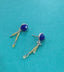 Royal Blue Lapis and Yellow Sapphire Dangle Earrings in Silver