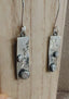 White Diamond Dangle Twist Earrings in Silver