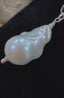 White Flame Pearl Necklace in Silver
