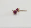 Pink Red Tourmaline Bullet Stud Earrings in 14k Gold