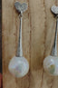 Heart Earrings with White Ripple Pearl and Cone Drop in Silver