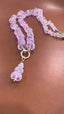 14k Pink Sapphire Beaded Necklace with Pendant