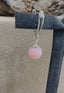 Round Pink Opal Drop Leverback Earrings in Silver