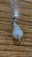 White Flame Pearl Necklace in Silver