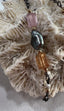 Imperial Topaz and Tahitian Pearl Necklace in Oxidized Silver and Gold
