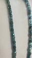 Blue Tourmaline Cube Bead Necklace in Silver