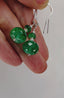 Two Tier Zambian Emerald Seed Pearl Dangle Earrings in Silver