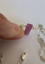 Rectangular Tourmaline Pearl Sapphire Chain Necklace in Silver