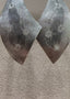 Dangling Shield Earrings with Diamonds in Oxidized Silver