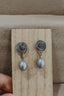 Opal and Grey Pearl Drop Earrings in Silver