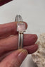 Square Pink Quartz Bangle Bracelet in Gold and Silver