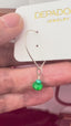 Lotus Leaf Dangle Earrings with Stone Choice in Silver