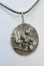 Rough Diamond Circle Pendant Necklace in Gold and Silver