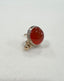 Carnelian Single Stud Earring in Gold and Silver