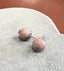 Round Pink Opal Stud Earrings in SIlver