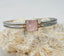Square Pink Quartz Bangle Bracelet in Gold and Silver