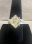 Square Gold Rutilated Quartz Ring in Gold and Silver