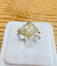 Square Gold Rutilated Quartz Ring in Gold and Silver